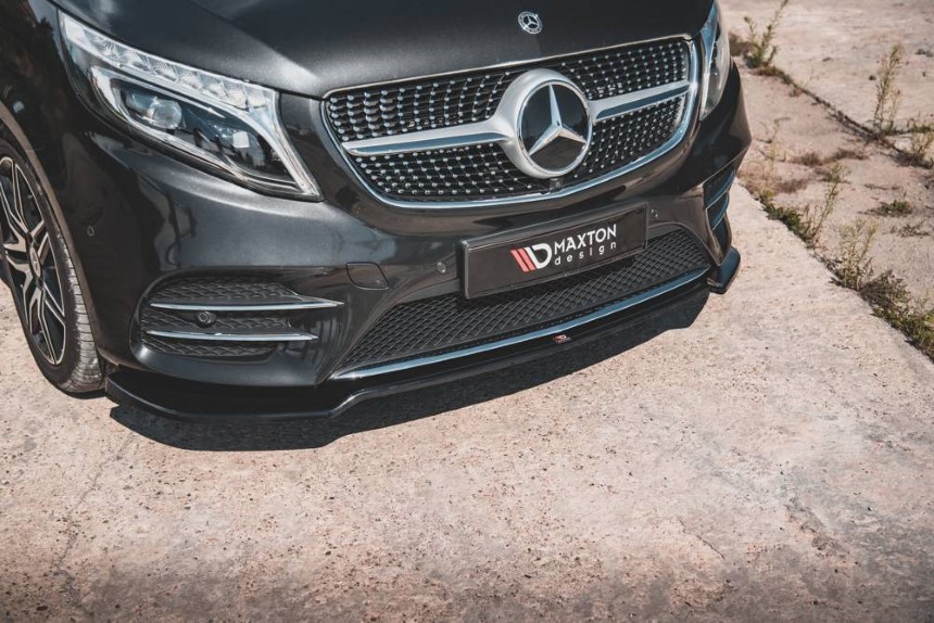 Voorspoiler Mercedes V-Klasse W447 AMG-Line Maxton Design glans zwart v.4