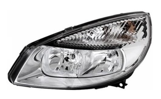 koplamp, H7+H1, elektr verstelb, rechts,-07/2006 Renault Scenic,