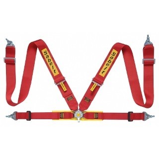 Sabelt Gordel 4 Punts Steel Rood 3 Inch-2 Inch