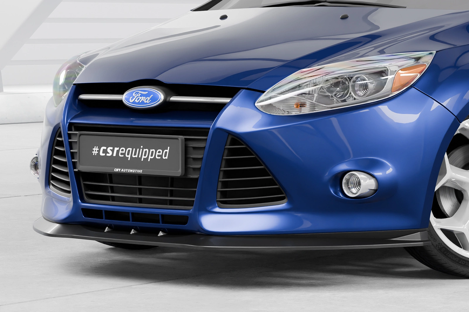 Voorspoiler Ford Focus MK3 Basis 2010–2014 (voor Facelift) – CSR Automotive – Glans Zwart