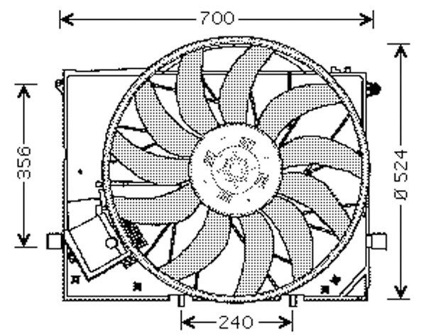 Radiator FAN W220 98-05 11 BLADEN W220/W215 -AC 11-FLUGEL