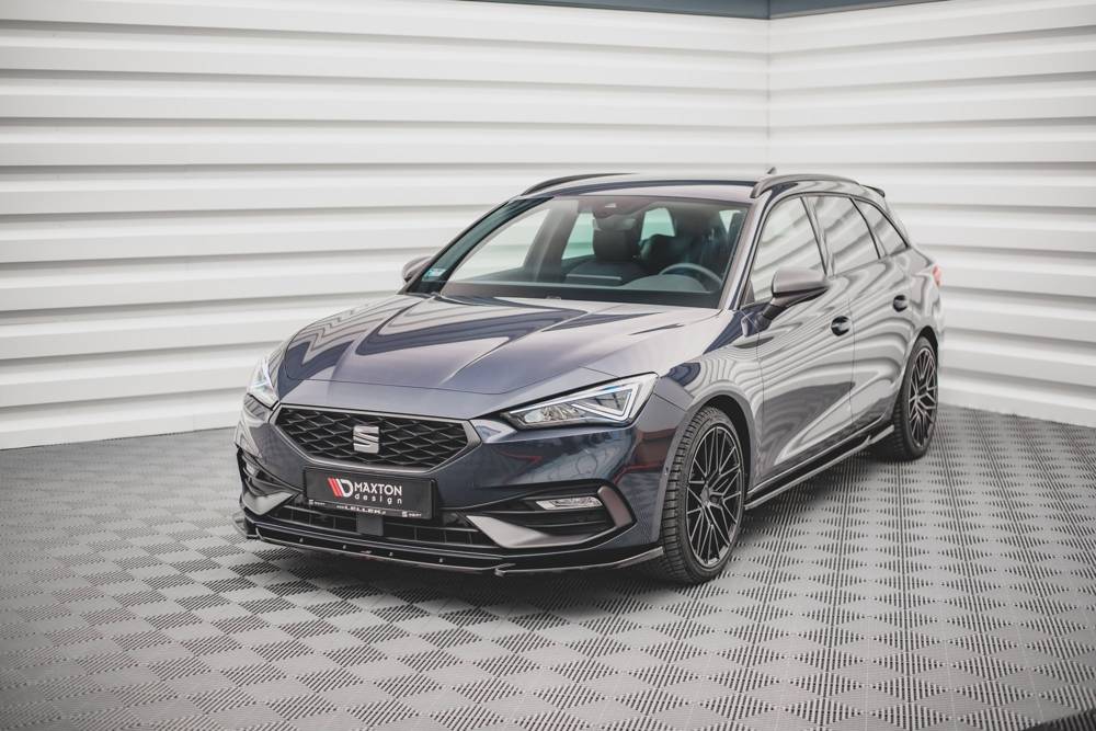 Voorspoiler V.2 Seat Leon FR MK4 Glans Zwart