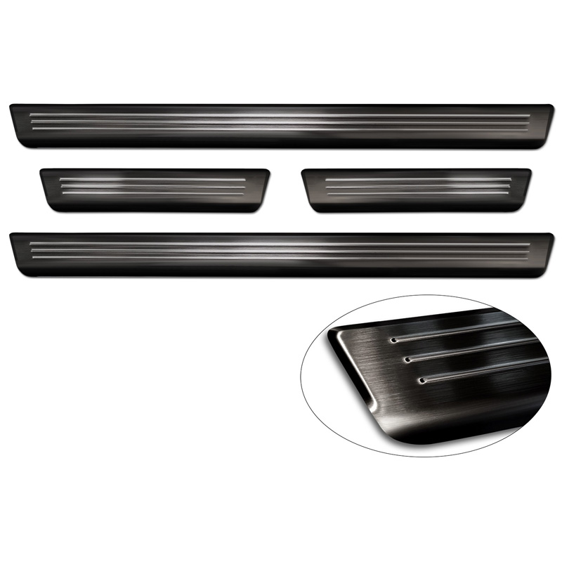 Zwart RVS Instaplijsten  Volkswagen ID.5 2021- - 'Lines' - 4-delig