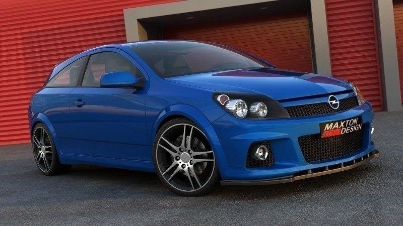 Voorspoiler Opel Astra H OPC/VXR Maxton Design glans zwart