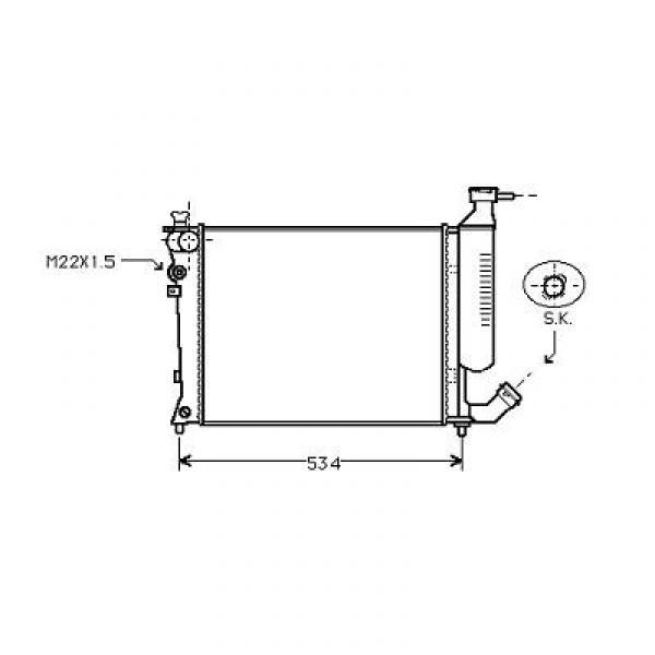 Radiator XSARA/306 98->> 460x378 1.1I/1.4I/1.6