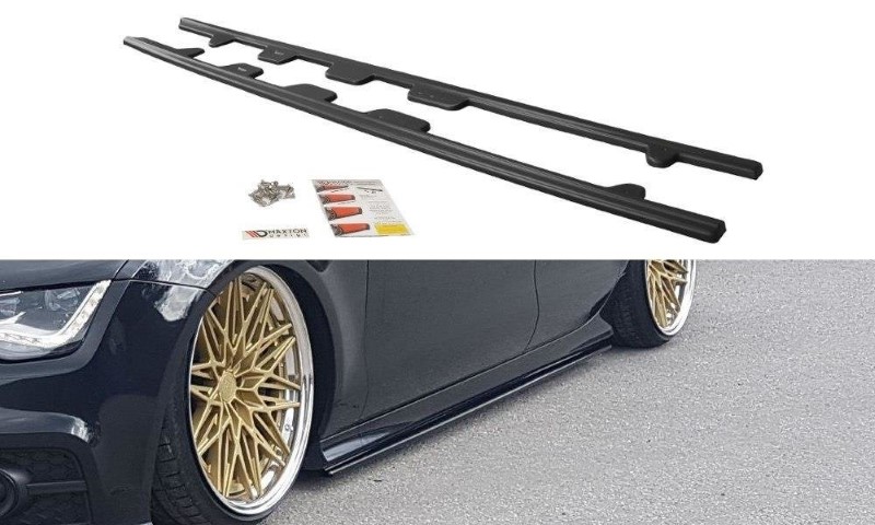 Zijskirts DIffusers Audi S7 / A7 S-Line C7 Glanzend Zwart