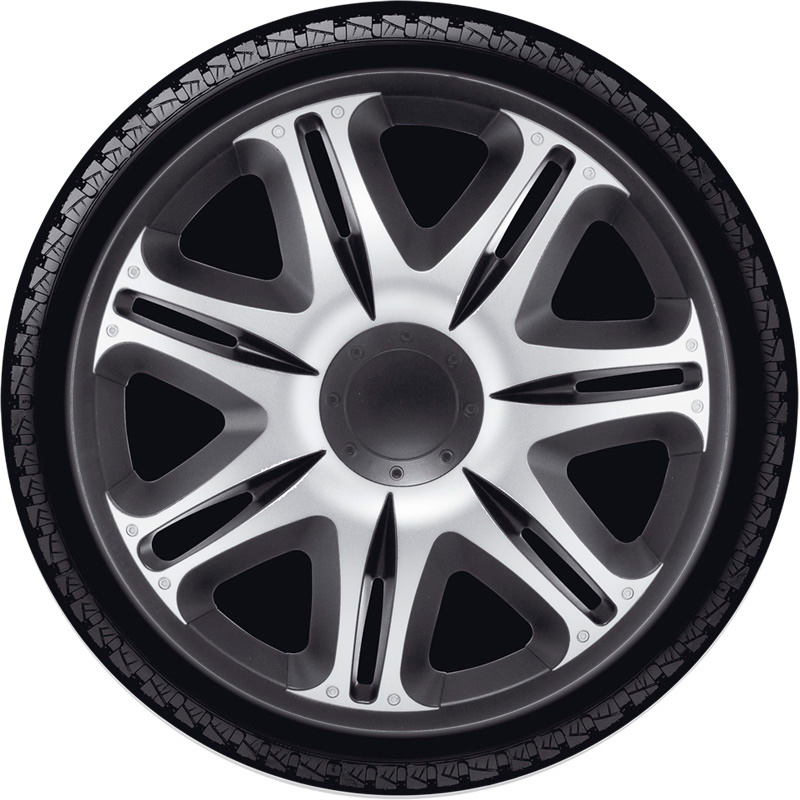 4-Delige J-Tec Wieldoppenset Nascar 13-inch zilver/zwart