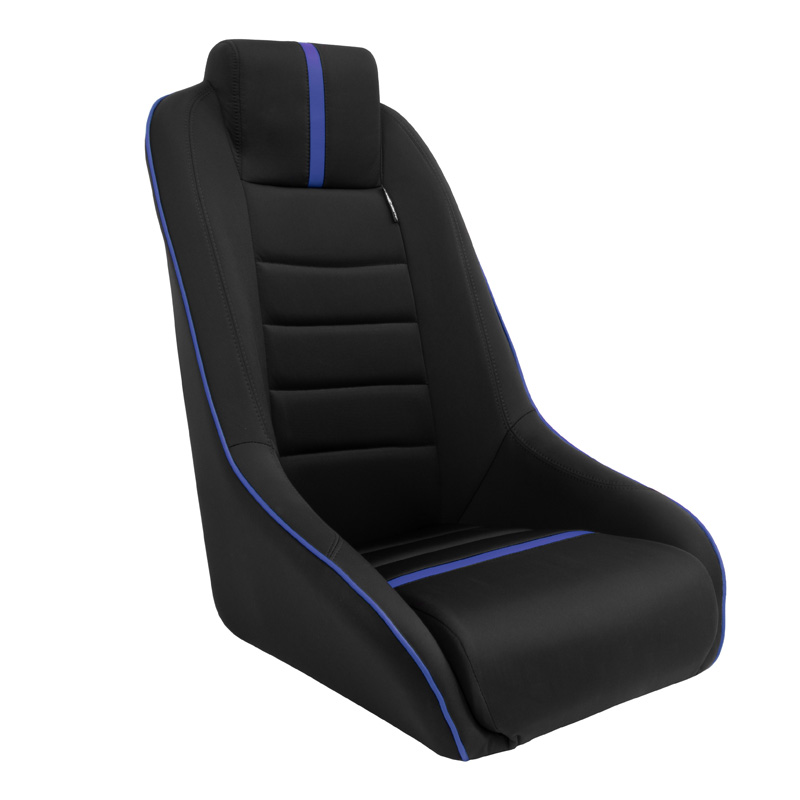 Sportstoel 'Classic RS' - Zwart/Blauw - Vaste rugleuning + Geïntegreerde hoofdsteun - incl. sledes