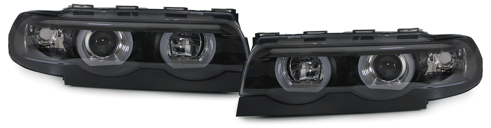Faros BMW E38 94-01 3D LED Halo Rims Black