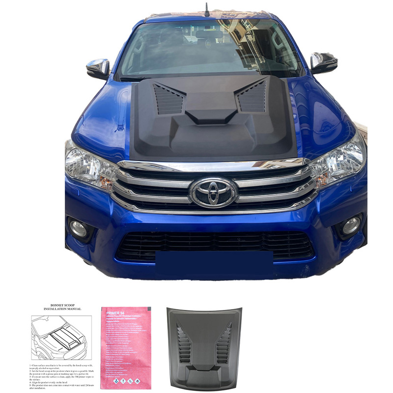 Motorkapluchtinlaat (Scoop)  Toyota Hilux 8e Gen. 2015-2020 - Versie 2 - Matzwart