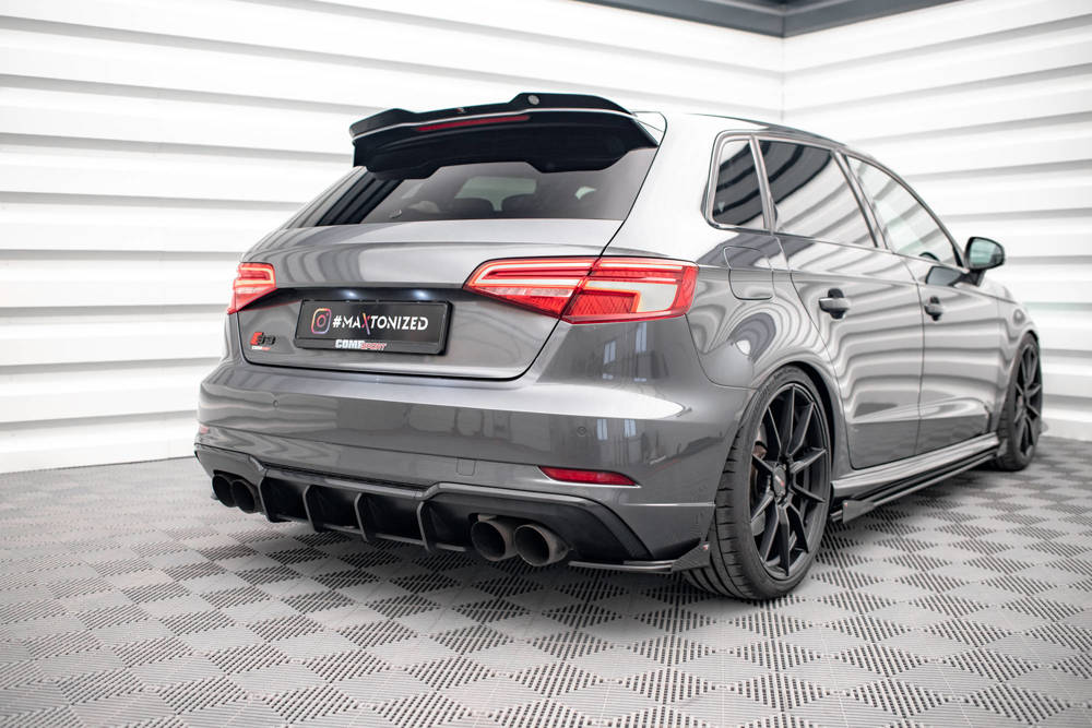 Spoiler V.3 Audi S3 Sportback 8V FL Maxton Glans Zwart