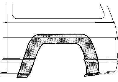 spatbordrand, 2 drs, rechts, 1982-1990 Mitsubishi Pajero,-2000