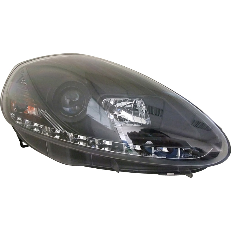 Set Koplampen in DRL-Look  Fiat Grande Punto 2005-2008 - Zwart
