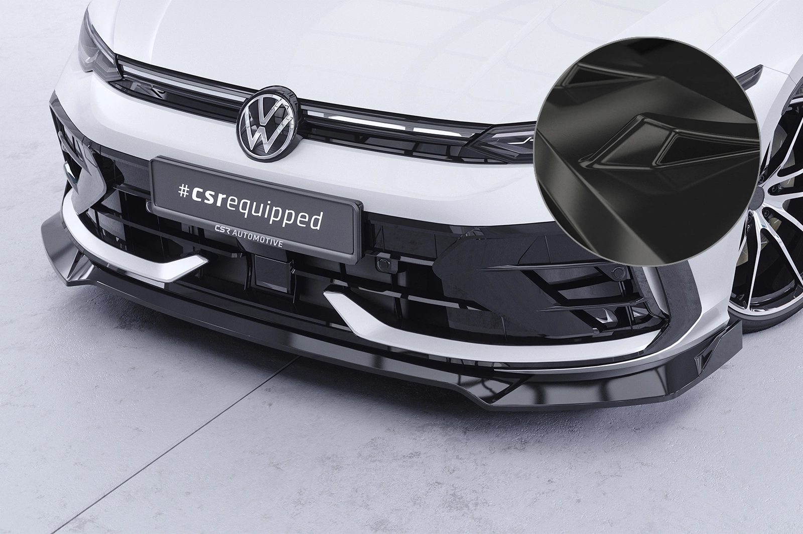 Voorspoiler VW Golf 8 R glans zwart