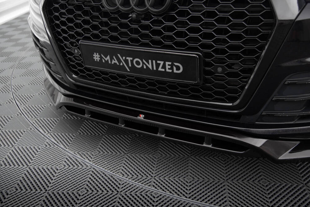 Voorspoiler V.2 Audi SQ7 / Q7 S-Line Maxton Glanzend Zwart