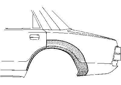 spatbordrand, 4 drs, links,-1979 Volvo 240, 1974 -1991