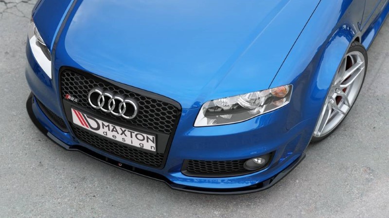 Voorspoiler Audi RS4 B7 V.2 Glanzend Zwart