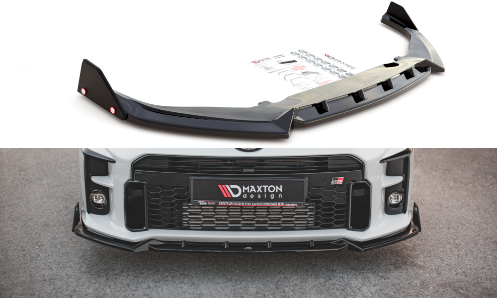 Voorspoiler met Canards V.2 Toyota GR Yaris MK4 Maxton Glans Zwart