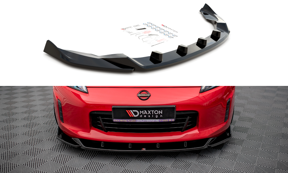 Voorspoiler V.2 Nissan 370Z Maxton Glans Zwart
