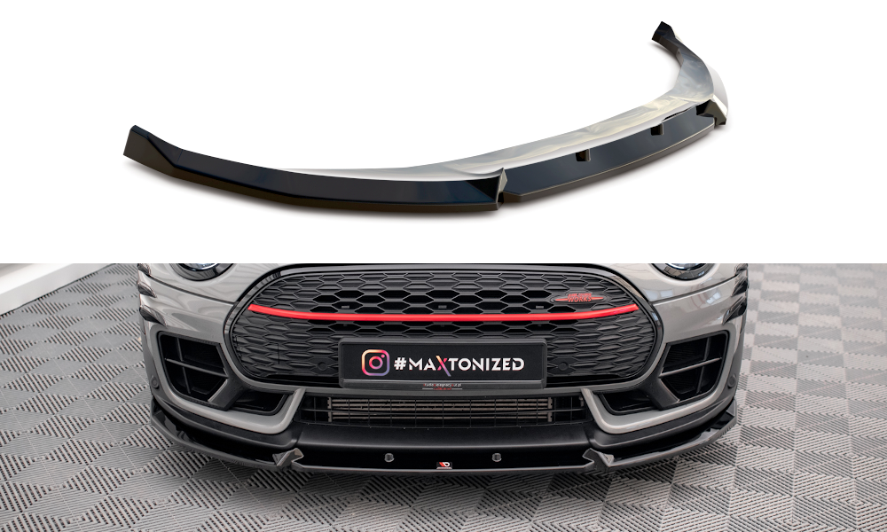 Voorspoiler V.3 Mini Cooper Clubman John Cooper Works F54 2015 - 2019 Maxton Glans Zwart