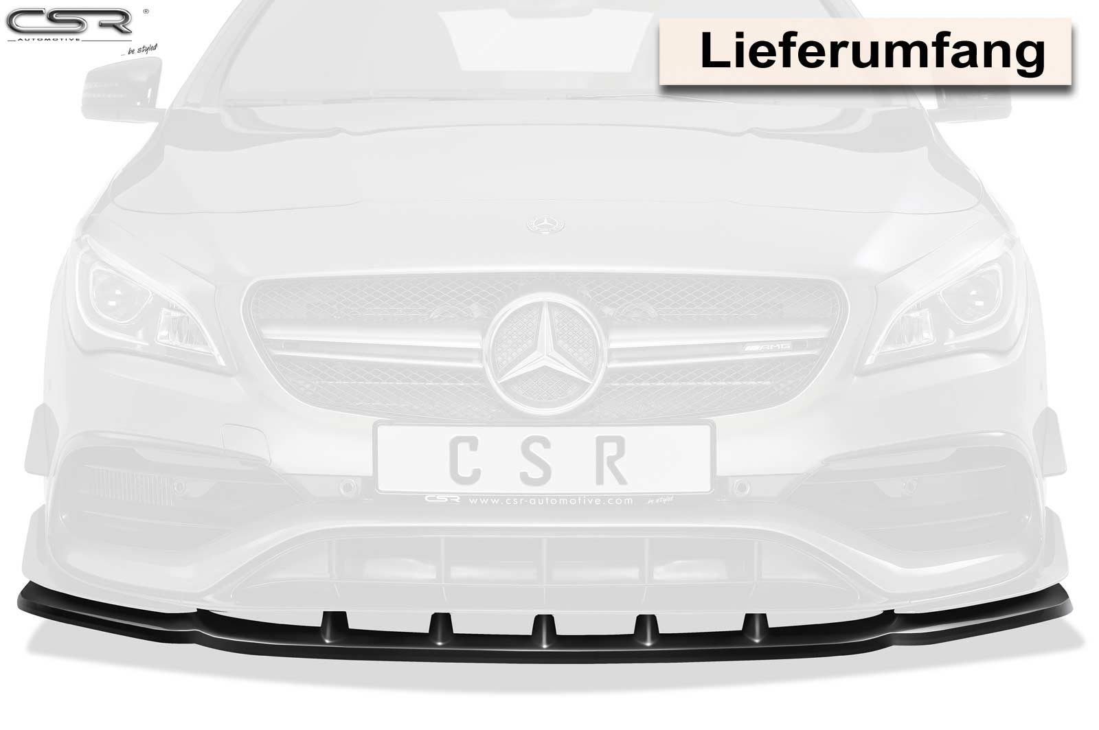 Voorspoiler Mercedes Benz CLA 45 AMG C117 X117 Glans Zwart