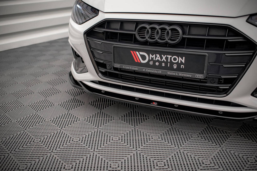 Voorspoiler V.2 Audi A4 B9 FL Maxton Glans Zwart