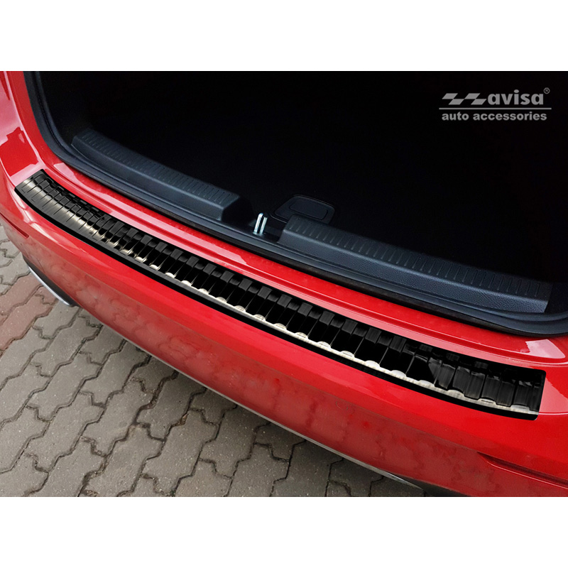 Zwart RVS Achterbumperprotector  Mercedes A-Klasse W177 HB 2018- incl. AMG & EQ 'Ribs'