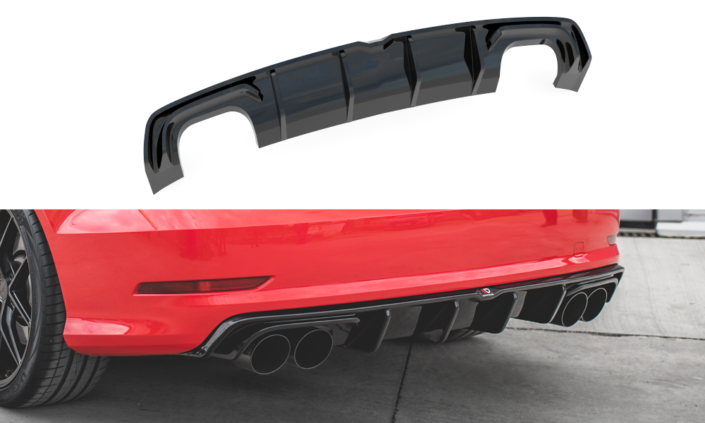 Diffuser Audi S3 8V Limousine Maxton Glans zwart