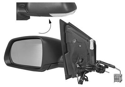 spiegel, in primer, links VW Polo, 2005-2009