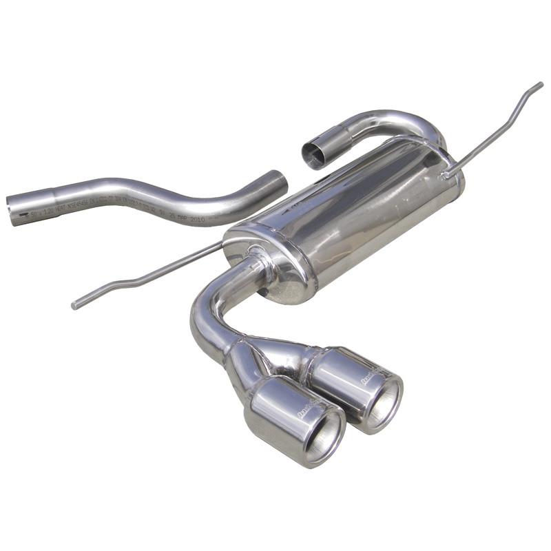 Volledig RVS einddemper Seat Leon 1P 1.4TSi (125pk) 10- 2x80mm