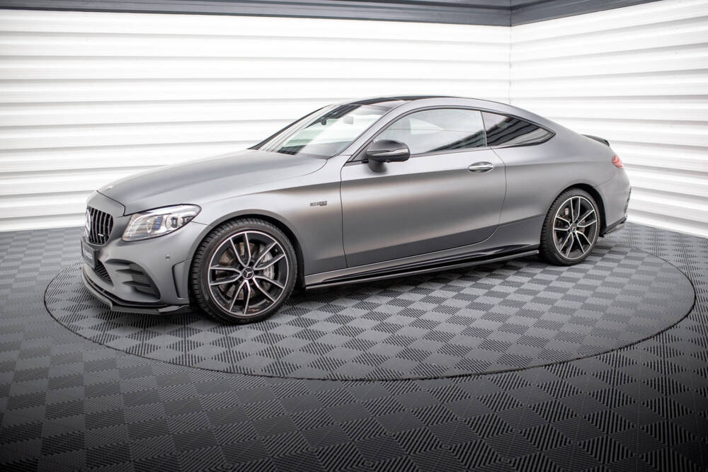 Zijskirts Mercedes C43 W205 Coupe FL Maxton Glans Zwart