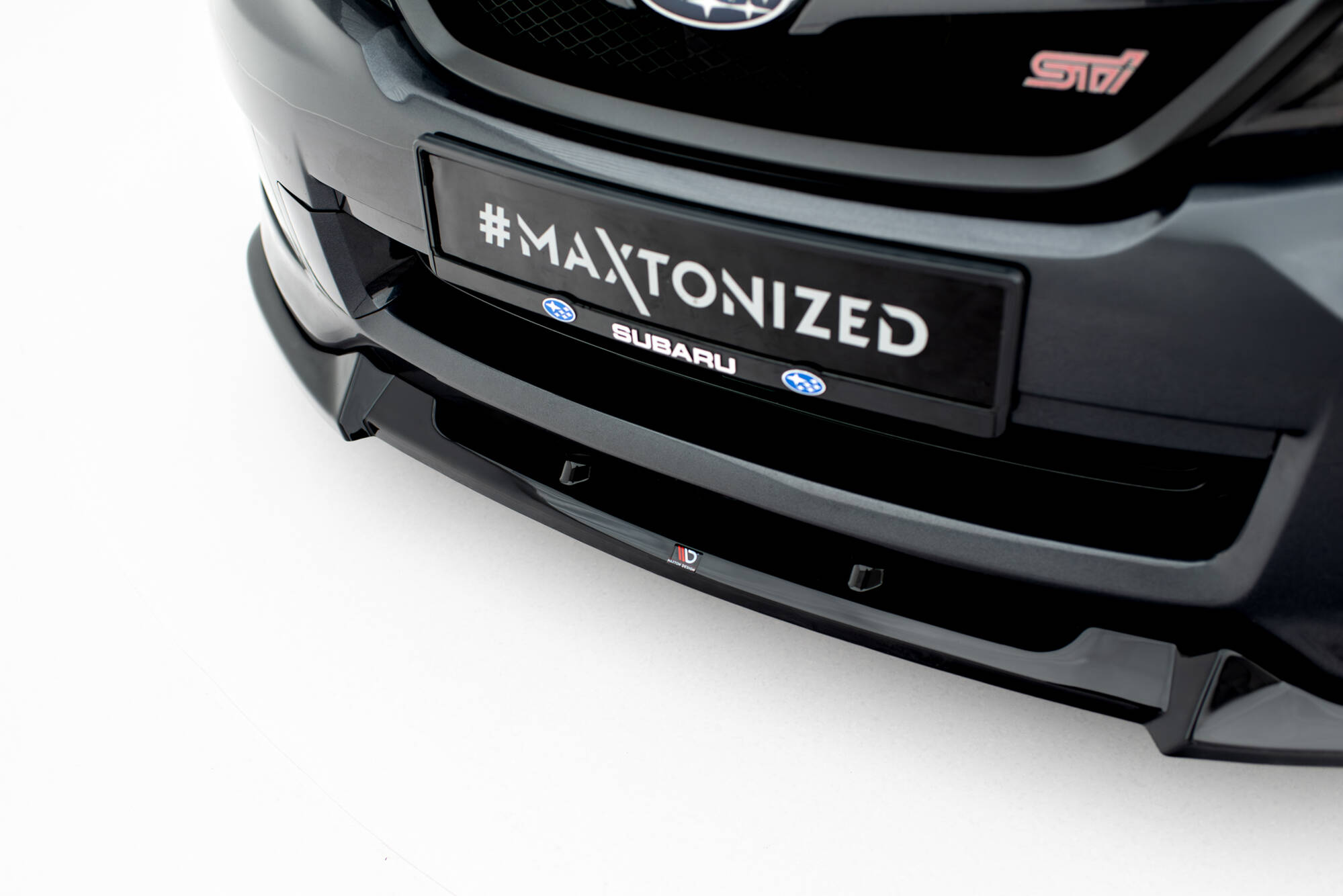 Voorspoiler V.2 Subaru Impreza WRX STI MK3 Facelift Maxton Glanzend zwart