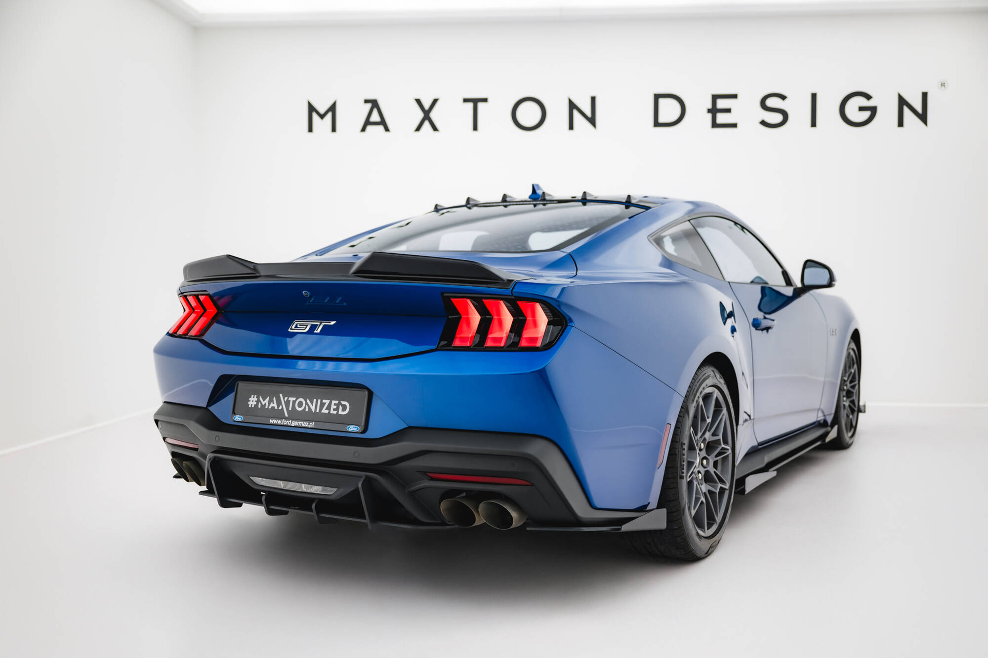 Street Pro Achter Diffuser Ford Mustang GT MK7 Maxton Glanzend zwart