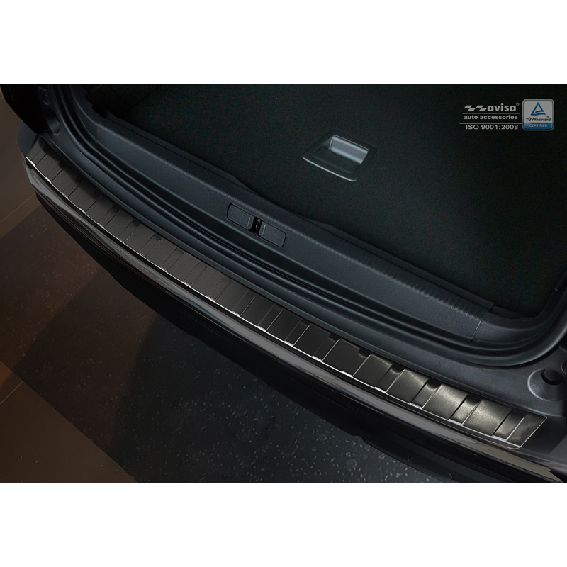 Zwart RVS Achterbumperprotector  Peugeot 3008 II 2016- 'Ribs'