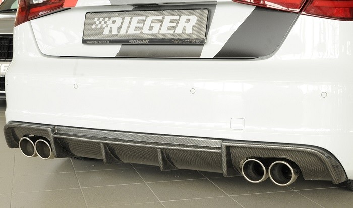 Achteraanzet Carbon-look Rieger Audi A3 8V 3deurs/Sportback 12-1