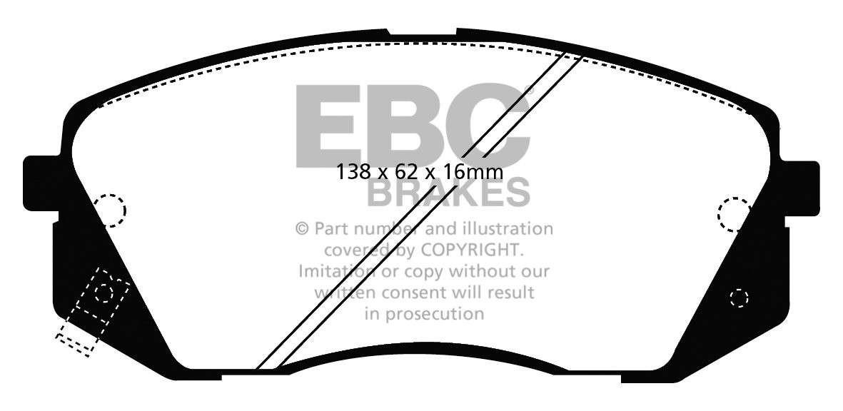 EBC Brakes HYUNDAI i-40 2.0 2011-.. Remblokken voorzijde greenst