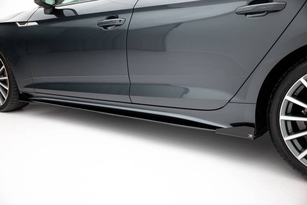 Street Pro Zijskirts + Flaps Audi A5 Sportback F5 Facelift Maxton Glanzend zwart
