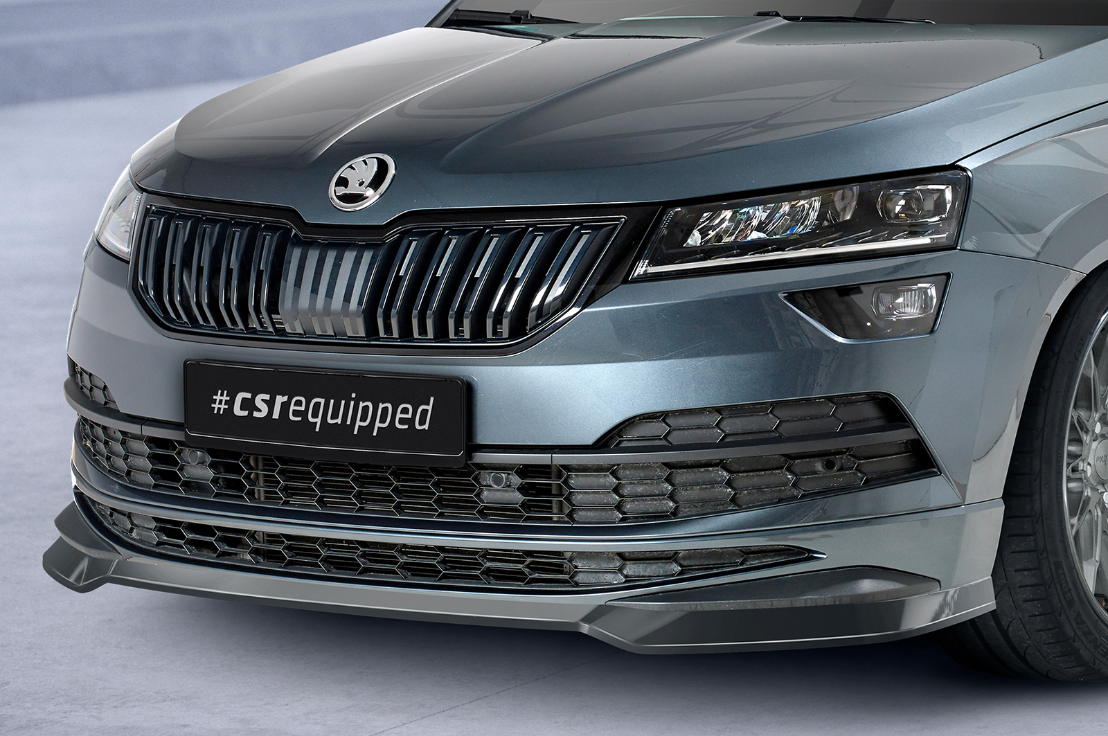 Voorspoiler Skoda Karoq CSR glans Zwart