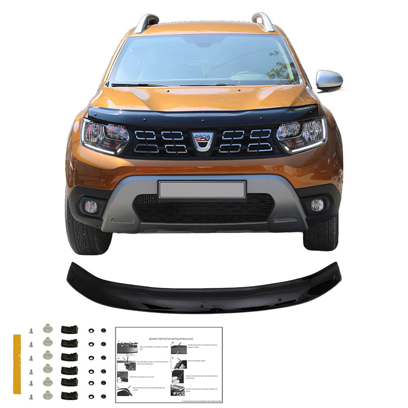 Motorkapbeschermer (steenslagcover)  Dacia Duster II 2018-2024 - Glanzend zwart