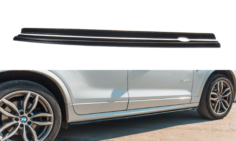 Zijskirts Diffusers BMW X3 F25 M-Pack Facelift Glanzend Zwart