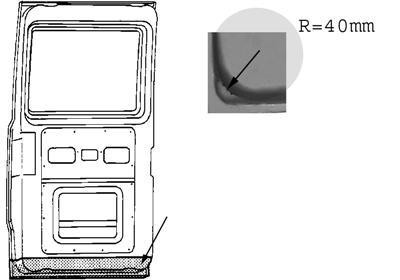 achterdeur, bodem, links = rechts Mercedes W601/W602, 207D, 1977