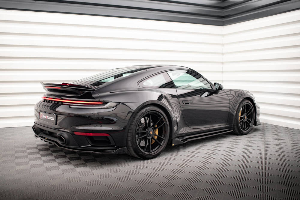 Zijskirts Porsche 911 Turbo S 992 Maxton Glans Zwart