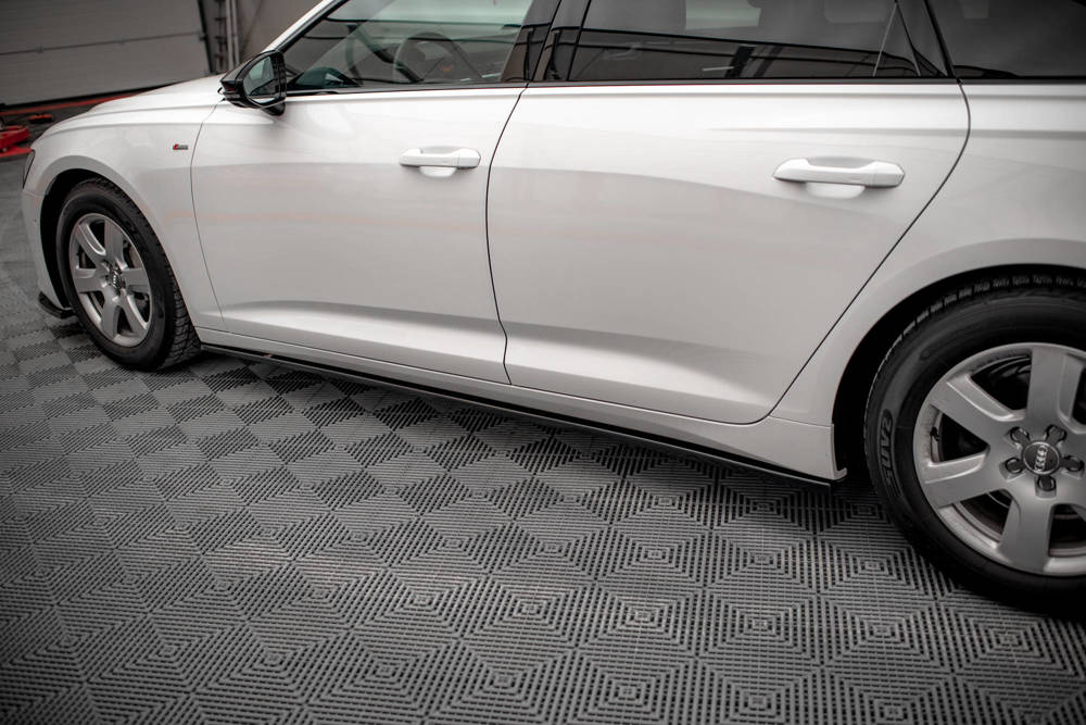 Zijskirts Audi A6 C8 Maxton Glans Zwart