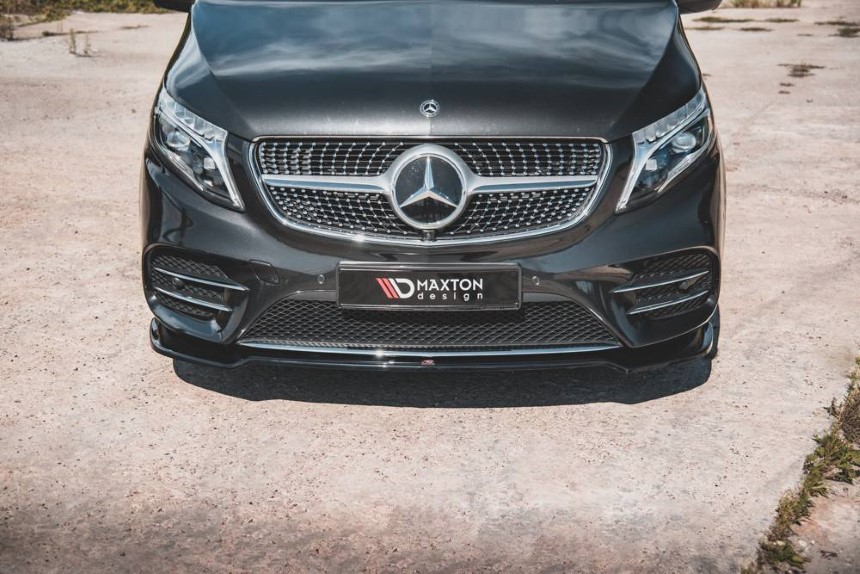 Voorspoiler Mercedes V-Klasse W447 AMG-Line Maxton Design glans zwart v.4