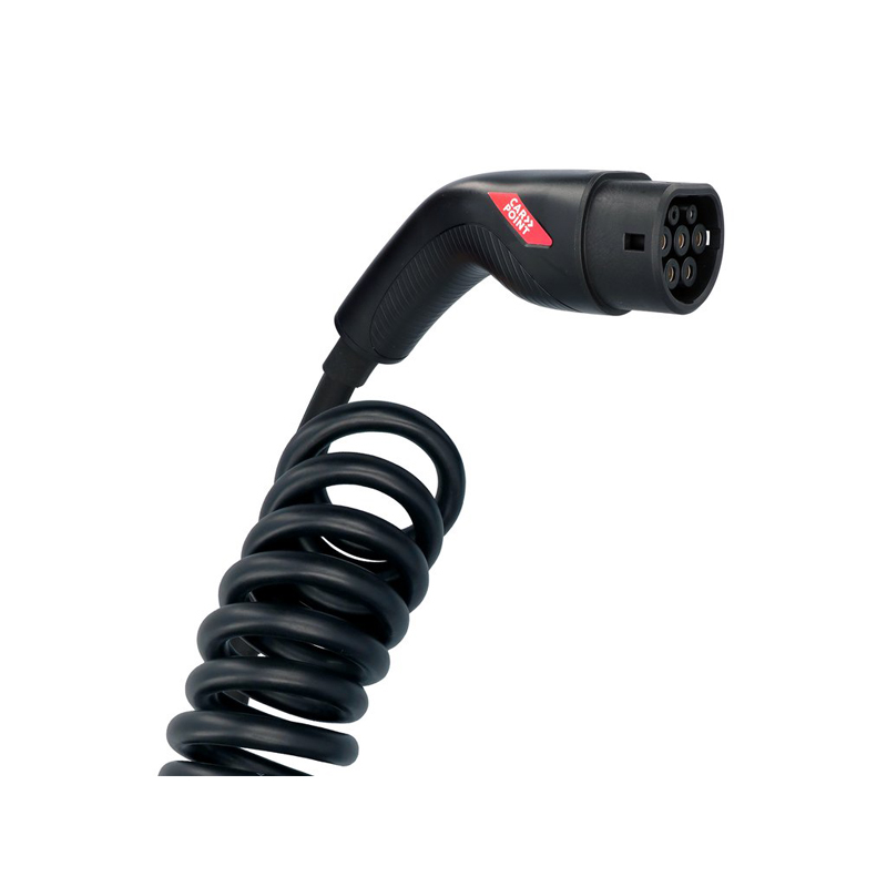 Carpoint Spiraal Laadkabel Elektrische Auto Type2>2 16A 3-Fase 6-meter