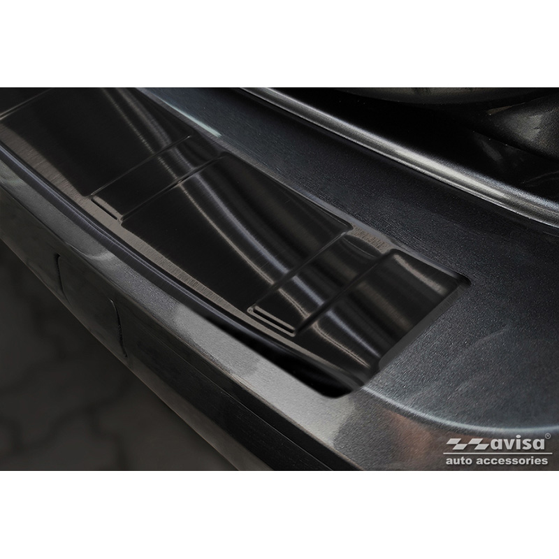 Zwart RVS Achterbumperprotector  Volkswagen Caddy V 2020- 'Ribs'