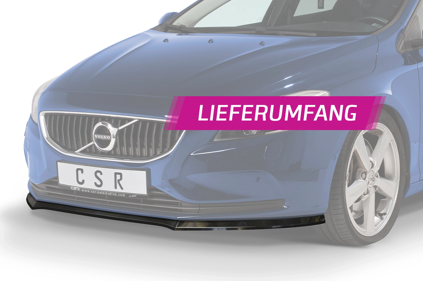 Voorspoiler Volvo V40 Glans Zwart van CSR (2012-2019)