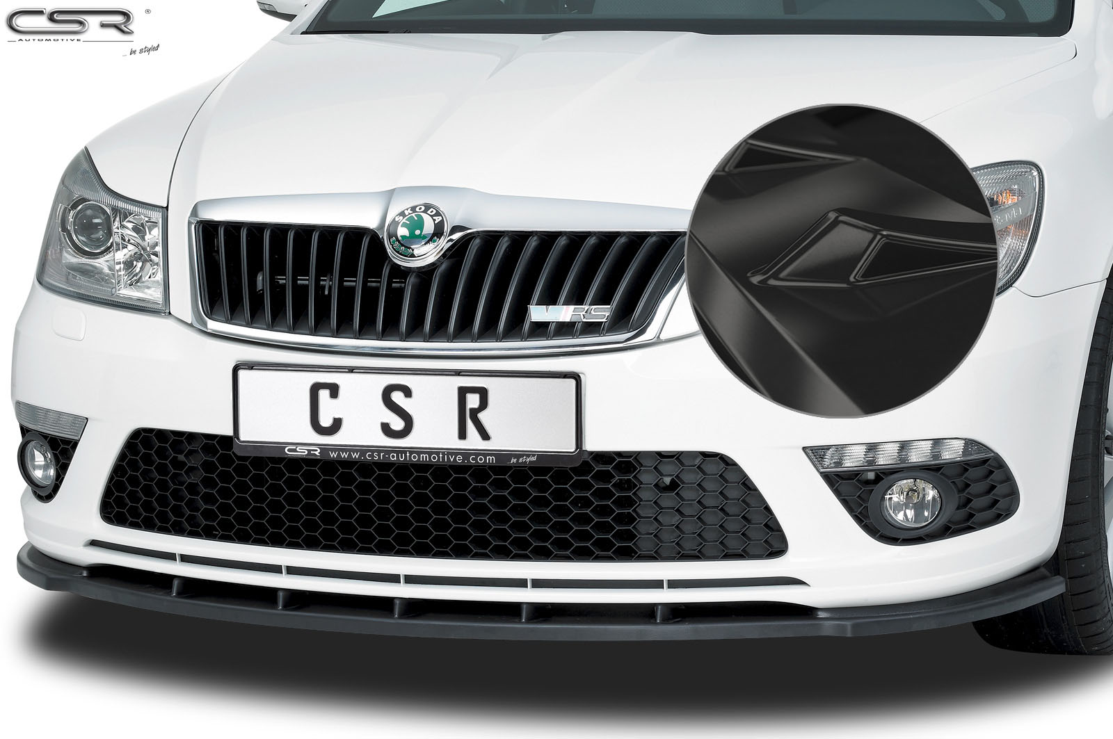Voorspoiler Skoda Octavia II (1Z) RS Glans Zwart – 2009–2013