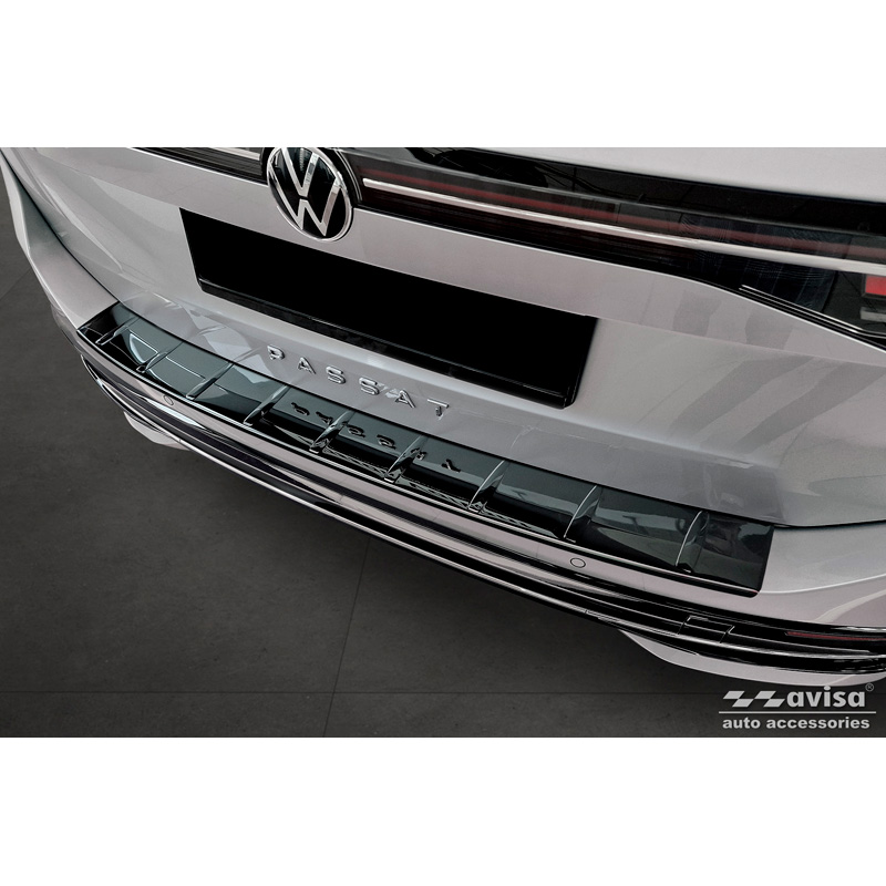 Zwart-Chroom RVS Achterbumperprotector  Volkswagen Passat Variant (CJ5) 2023- 'Ribs'