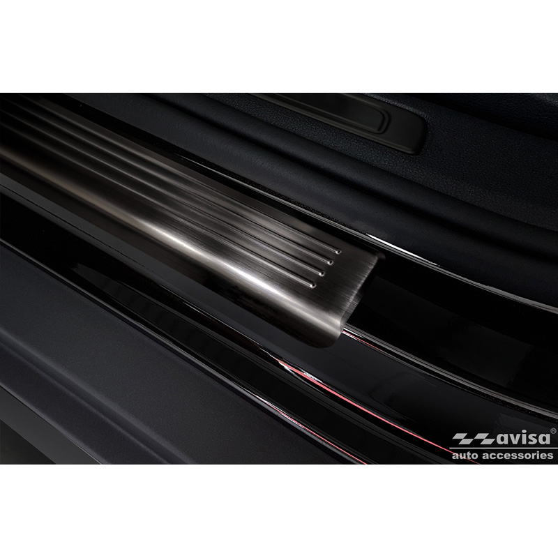 Zwart RVS Instaplijsten  Volkswagen Passat 3G Sedan/Variant 2014-2023 - 'Lines' - 4-delig